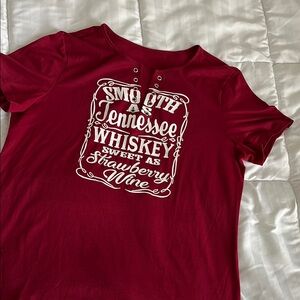 Red Graphic Tee with White Print